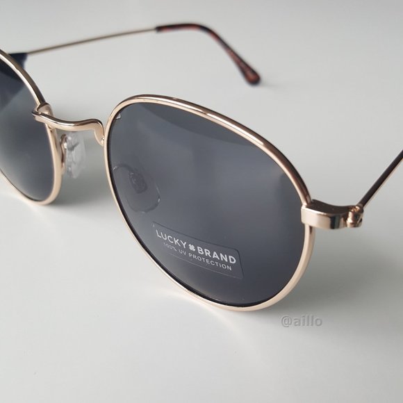 Lucky 🍀 Brand NELSON GOLD Wire Round Sunglasses - Picture 6 of 9